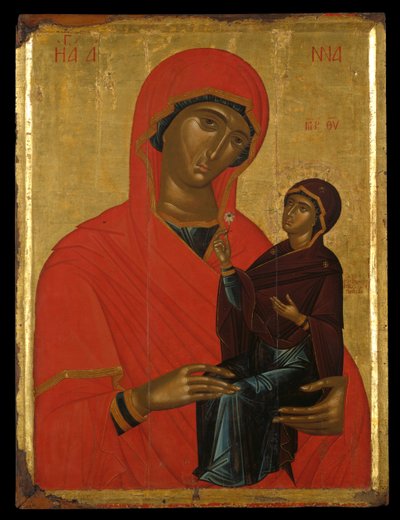 Icon of St Anne and the Virgin by Greek School